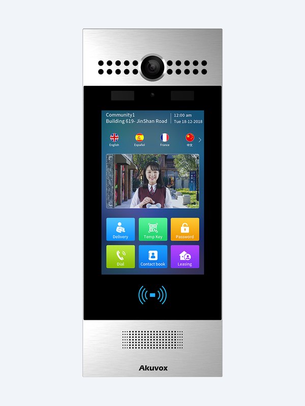 Akuvox R29C-L silver door phone front with dual cameras