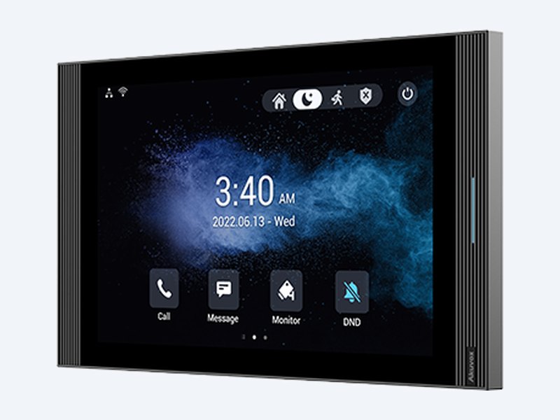 Akuvox S565 grey indoor monitor three-quarter view