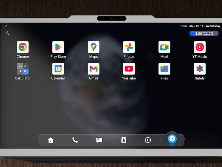 Akuvox X937A home screen with Google Play apps