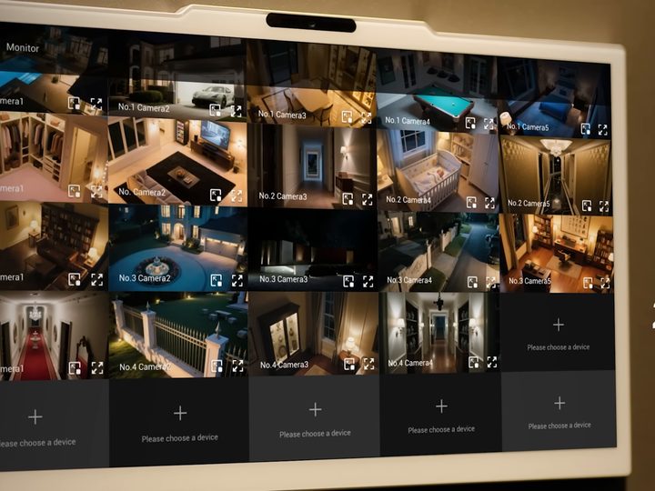 X937A showing a grid of live CCTV camera feeds