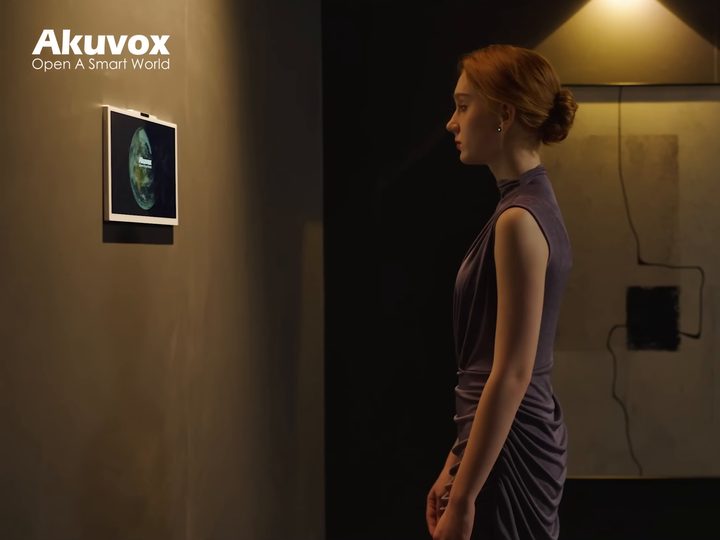 Akuvox X937A indoor monitor mounted in a hallway