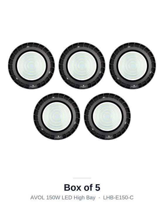 AVOL 150W LED high bay box of 5