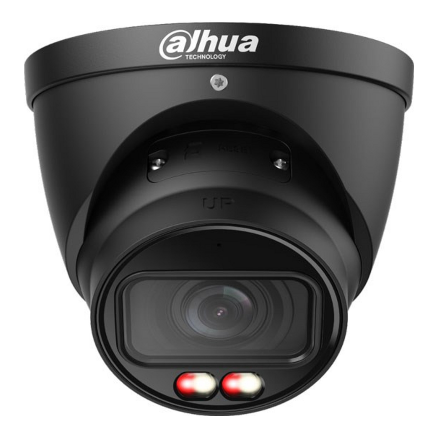 DH-IPC-HDW3667EM-S-IL-ANZ-BLK — front view, black housing