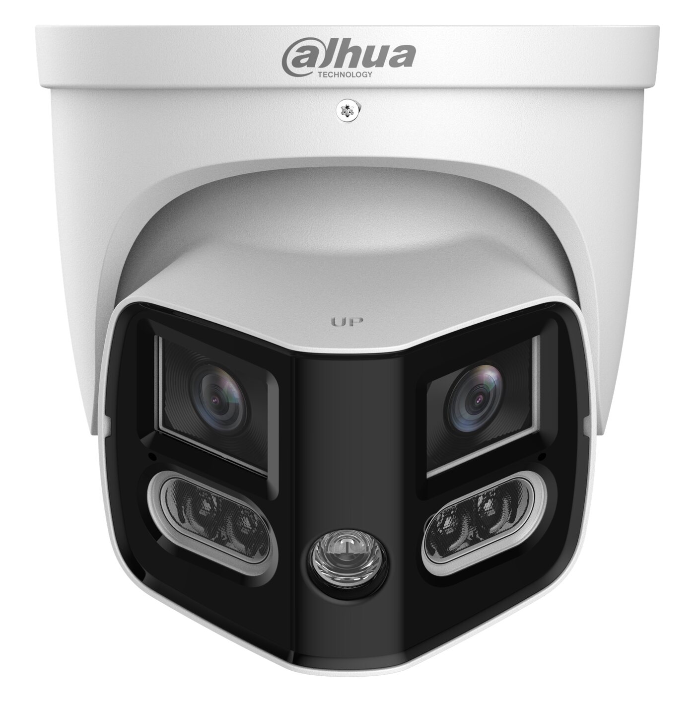 DH-IPC-PDW3859-A180-AS-PV-ANZ white front view showing dual-lens TiOC eyeball