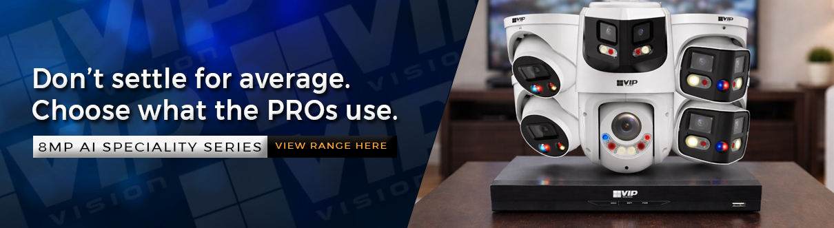 VIP Security AI 8MP camera system featuring advanced motion detection and professional-grade surveillance technology.