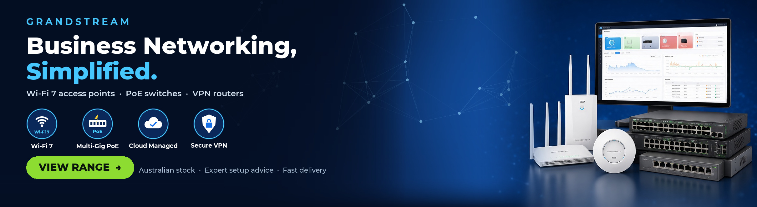 Grandstream IP routers and wireless access points delivering secure, high-performance business networking.