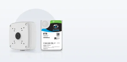 Camera junction box and SkyHawk AI surveillance hard drive
