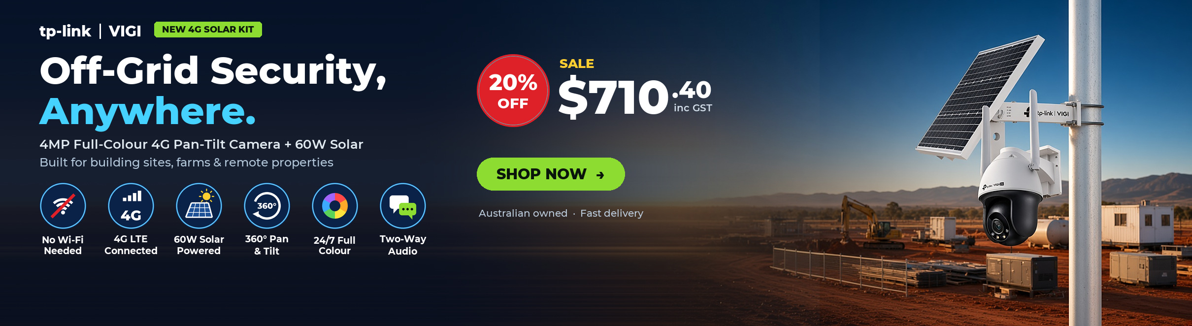 TP-Link VIGI 4MP 4G Solar PT Camera Kit — 20% off, off-grid security anywhere