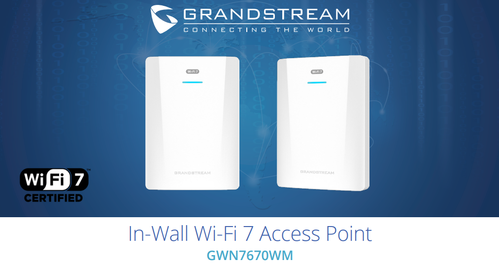 Grandstream GR‑GWN7670WM In‑Wall Wi‑Fi 7 Access Point