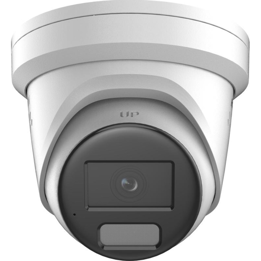 Hikvision DS-2CD2387G2H-LISU/SL2 camera front view — lens, LED ring, microphone