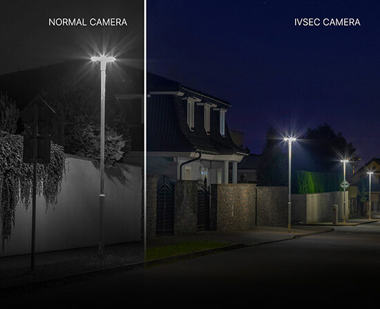 IVSEC full-colour night vision compared with a standard monochrome camera