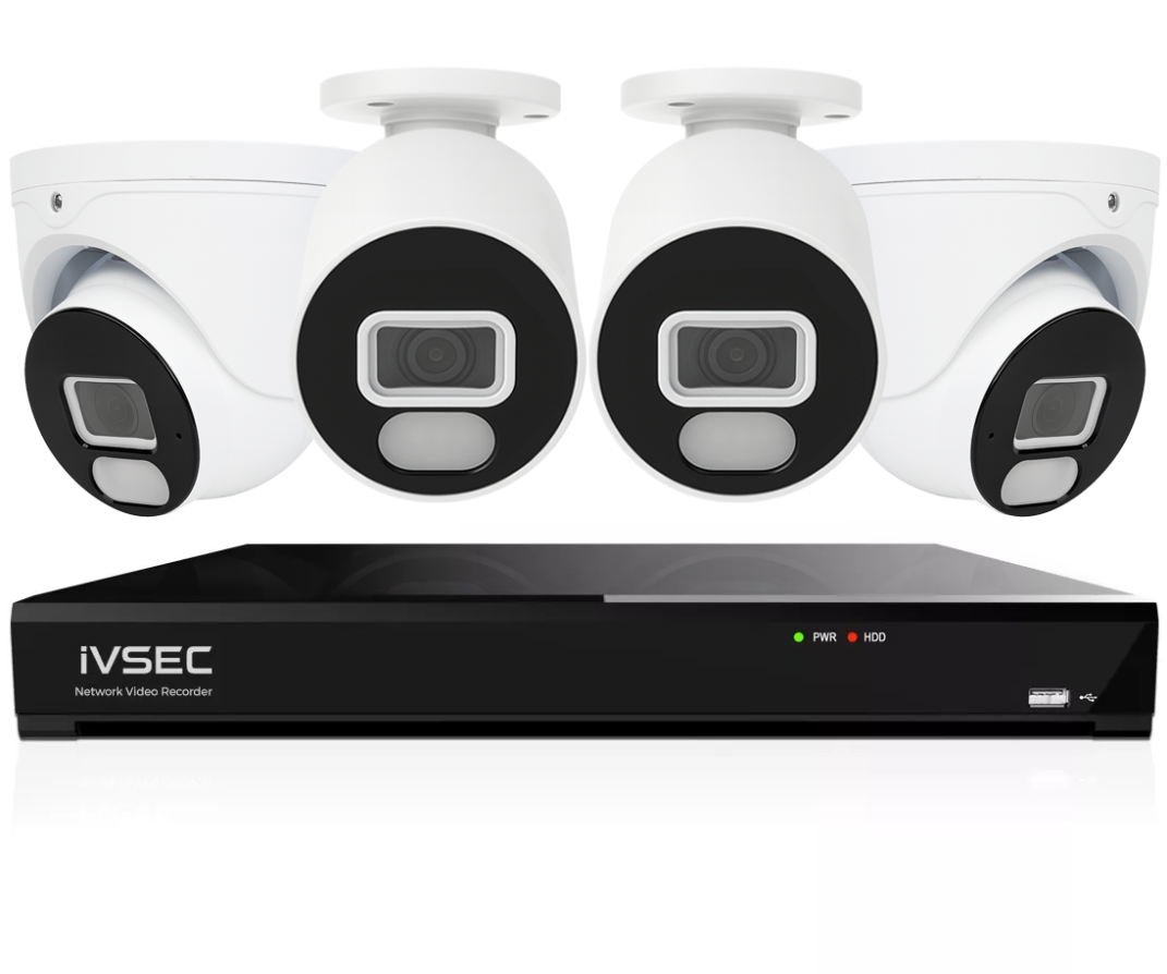 IVSEC IVK8L-8202B2D 4K CCTV Kit with Bullet & Dome Cameras