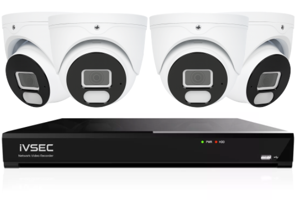 IVSEC IVK8L-8204D 4K CCTV Kit with Dome Cameras