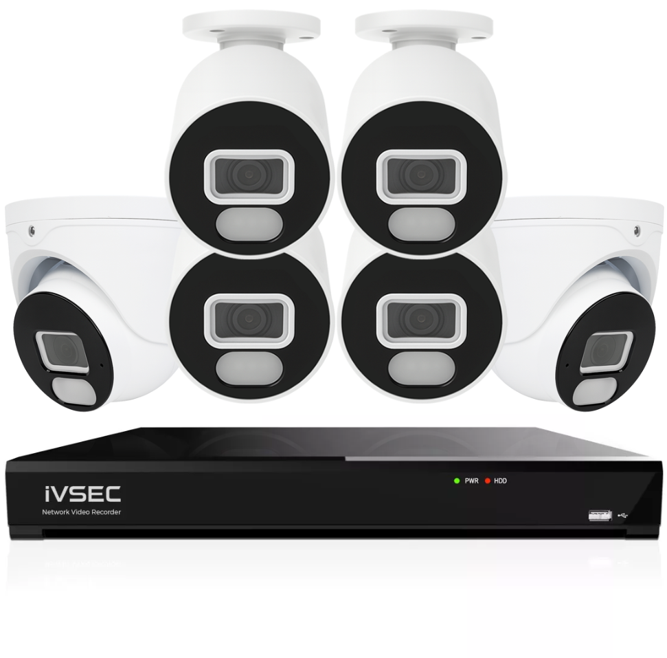 IVSEC IVK8L-8204B2D 4K CCTV Kit with Bullet & Dome Cameras