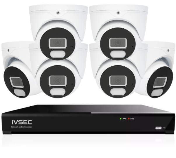 IVSEC IVK8L-8206D 4K CCTV Kit with Dome Cameras