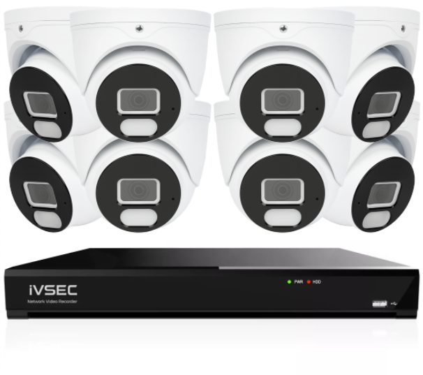 IVSEC IVK8L-8206D 4K CCTV Kit with Dome Cameras