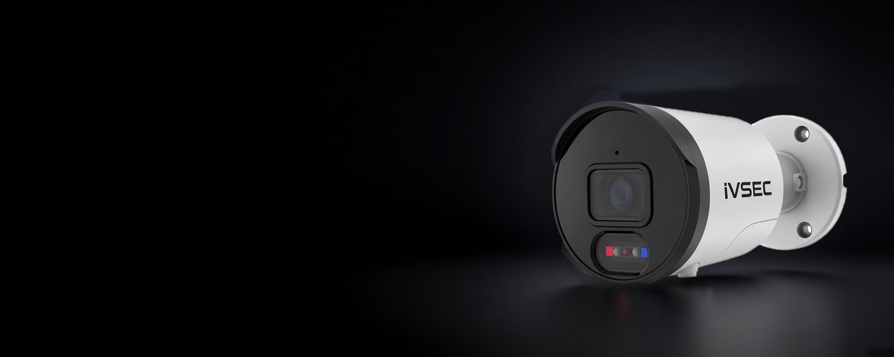 IVSEC 850B 4K AI bullet camera with red and blue strobe lights