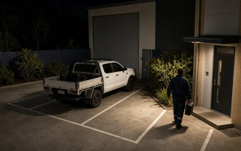 The same car park at night recorded in full colour by an IVSEC camera