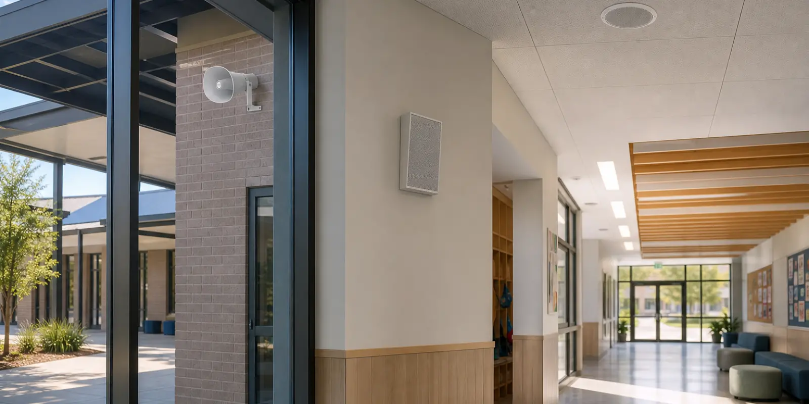 IVSEC SIP horn, wall and ceiling speakers for IP audio paging Australia