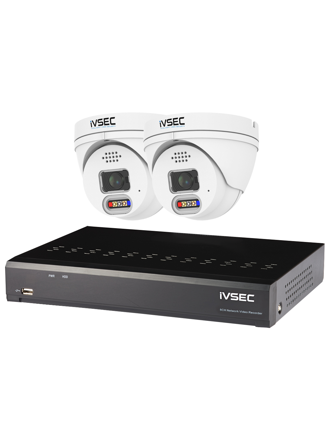 IVSEC 5MP Active Deterrent 8 Channel 2 Camera IP Surveillance Kit