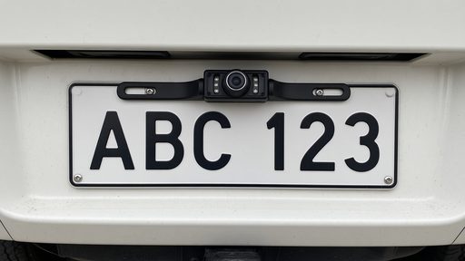 Reversing camera above a ute number plate