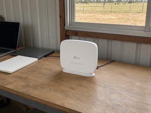 4G router in a farm site office
