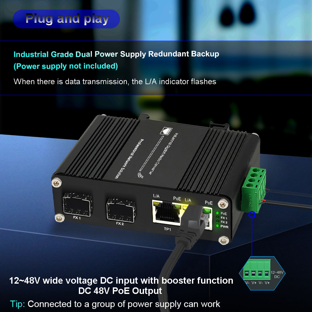 IF-102PU12/48-2SFP industrial dual-SFP PoE+ switch