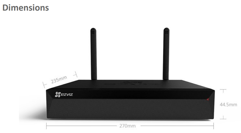 Ezviz Wireless Network Video Recorder Dimensions