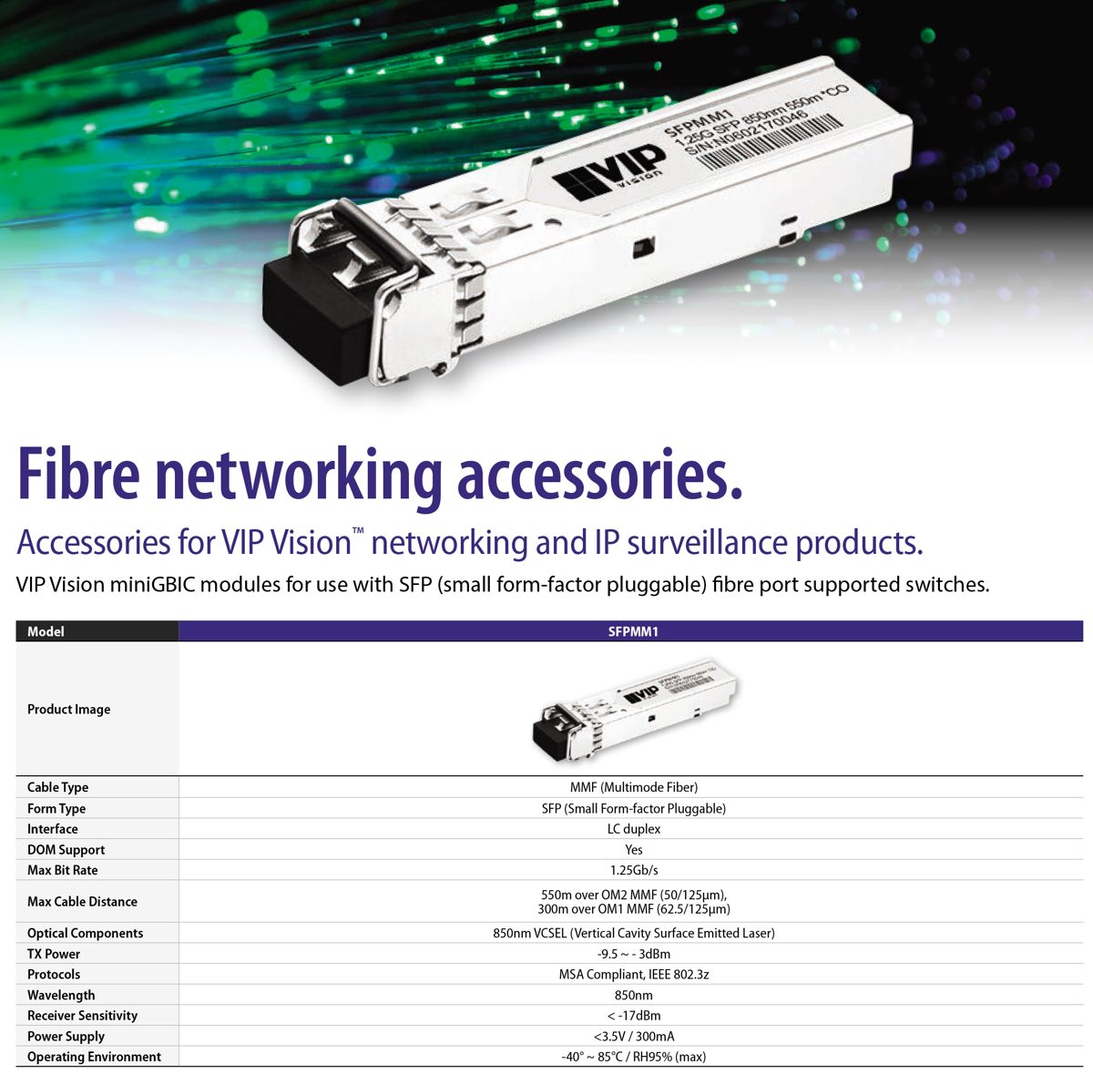 VIP Vision SFPMM1 specifications