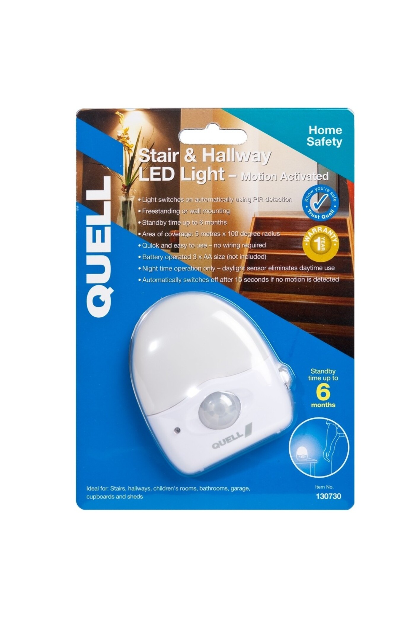 Quell 130730 Stair and Hallway LED Light carton — item 130730