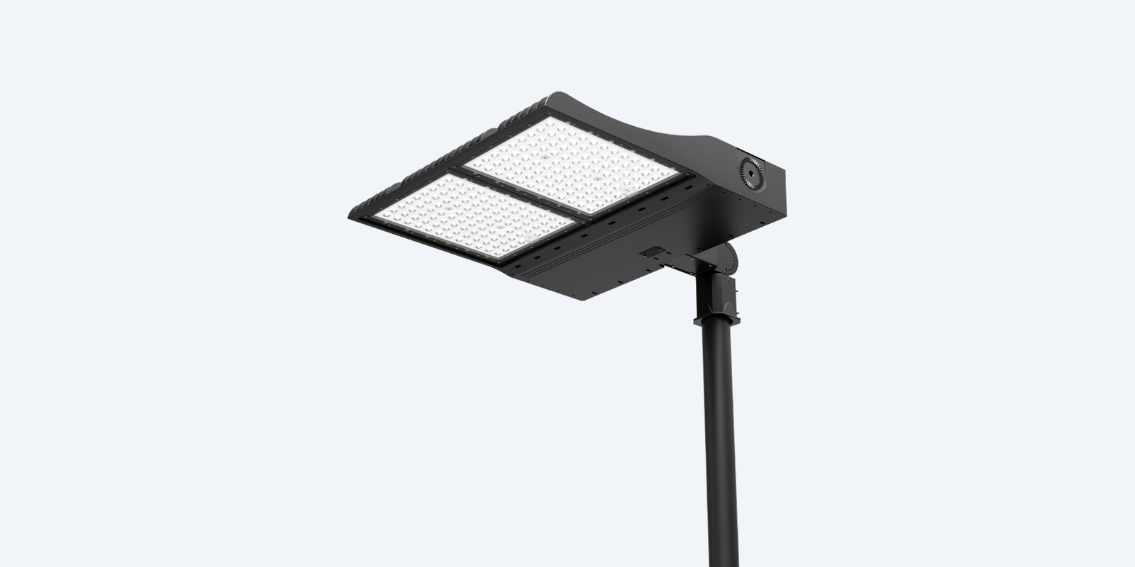 Rapid LED R3250-600 MAVERICK twin-module floodlight on an adjustable pole bracket