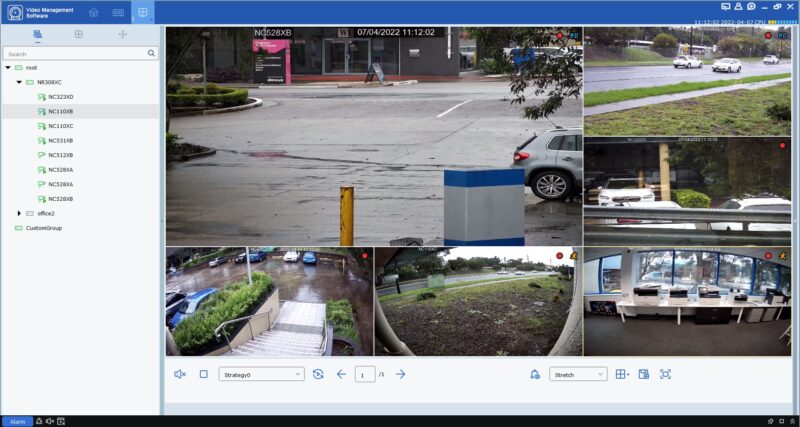 IVSEC VMS software — live view and playback of multiple cameras in one interface