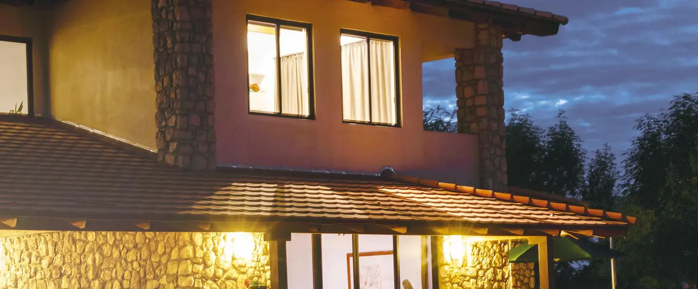 Family home at dusk