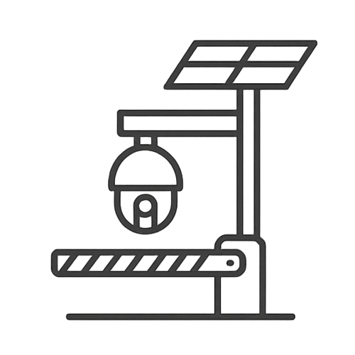 traffic and boom gate security cameras solar powered