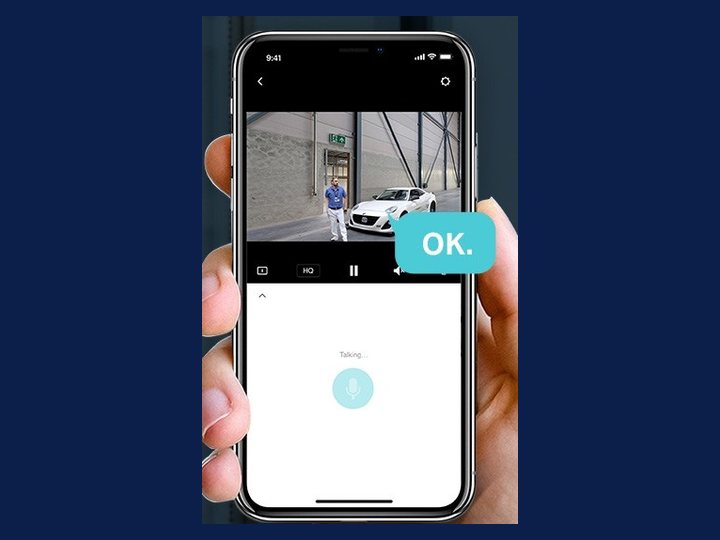 VIGI app live view and two-way talk on a phone