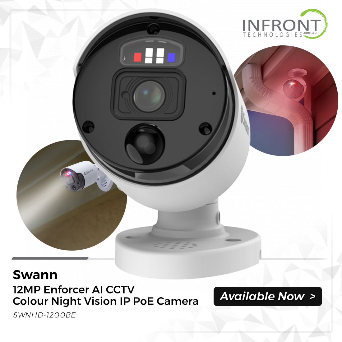Swann 12MP IP PoE AI Enforcer Bullet Camera