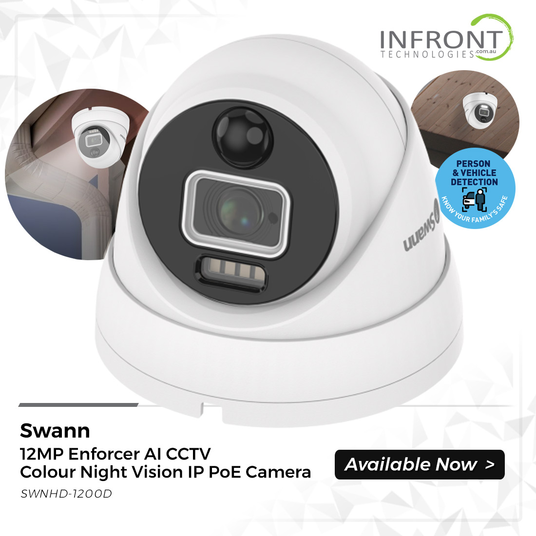 Swann PoE IP 12MP HD Enforcer Security Dome Camera