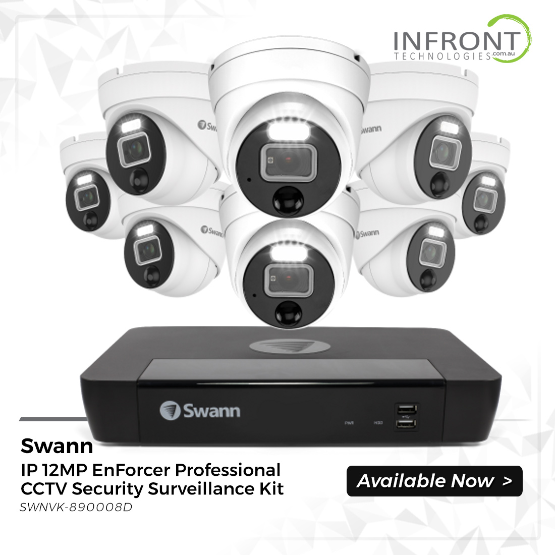 8 Channel 12MP Swann 9000 Series IP PoE Surveillance Kit