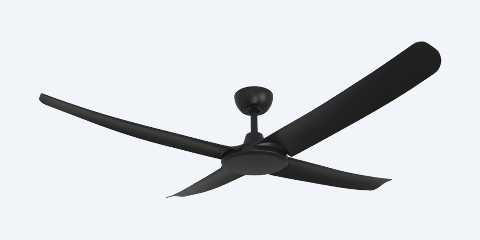 ThreeSixty FlatJET 56" black ceiling fan, three blades