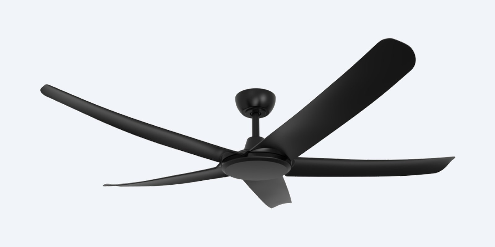 ThreeSixty FlatJET 56" black ceiling fan, five blades