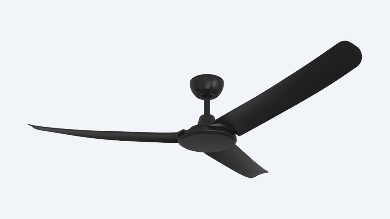 ThreeSixty FlatJET 56" (142cm) DC Ceiling Fan, black with five blades