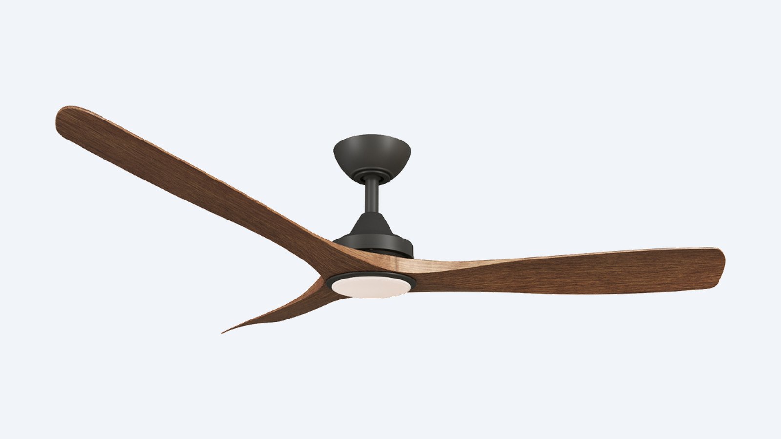 ThreeSixty Spitfire DC 52" (132cm) Ceiling Fan with LED light, black motor with Koa timber-look blades