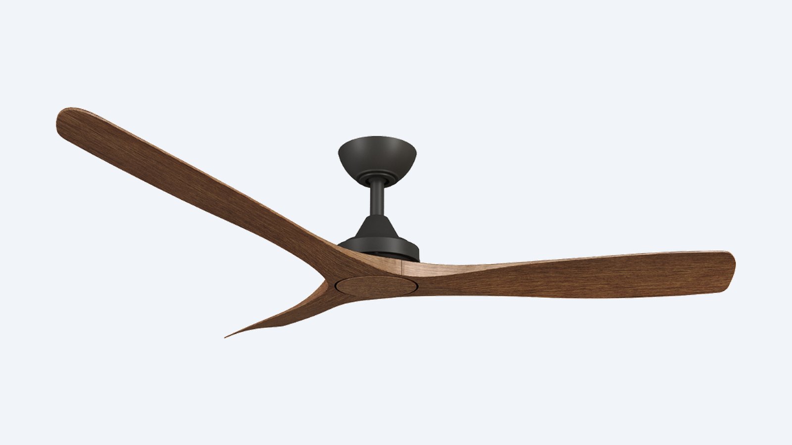 ThreeSixty Spitfire DC 52" (132cm) Ceiling Fan, black motor with Koa timber-look blades