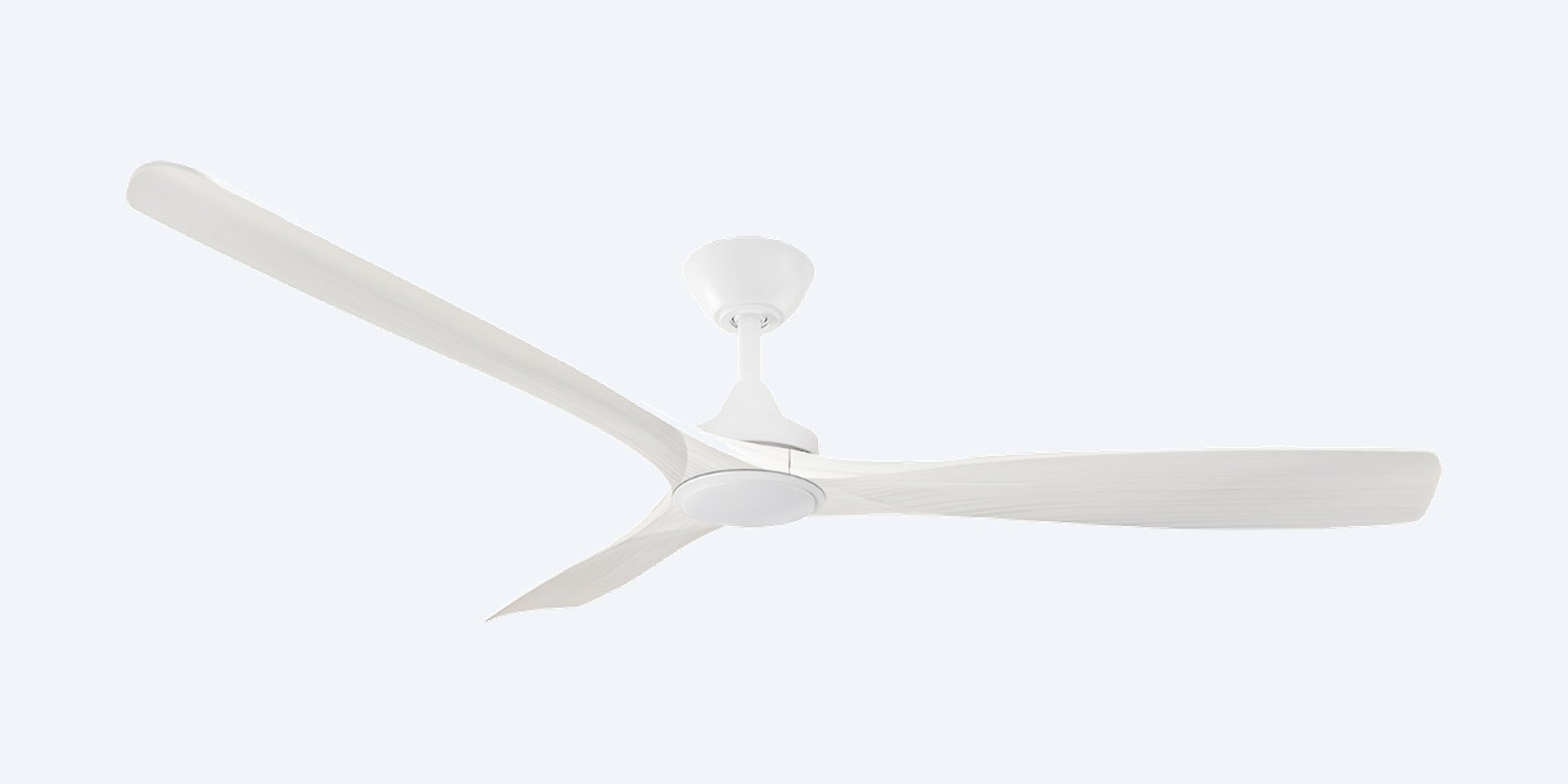 ThreeSixty Spitfire DC 60" with matte white motor and white wash blades