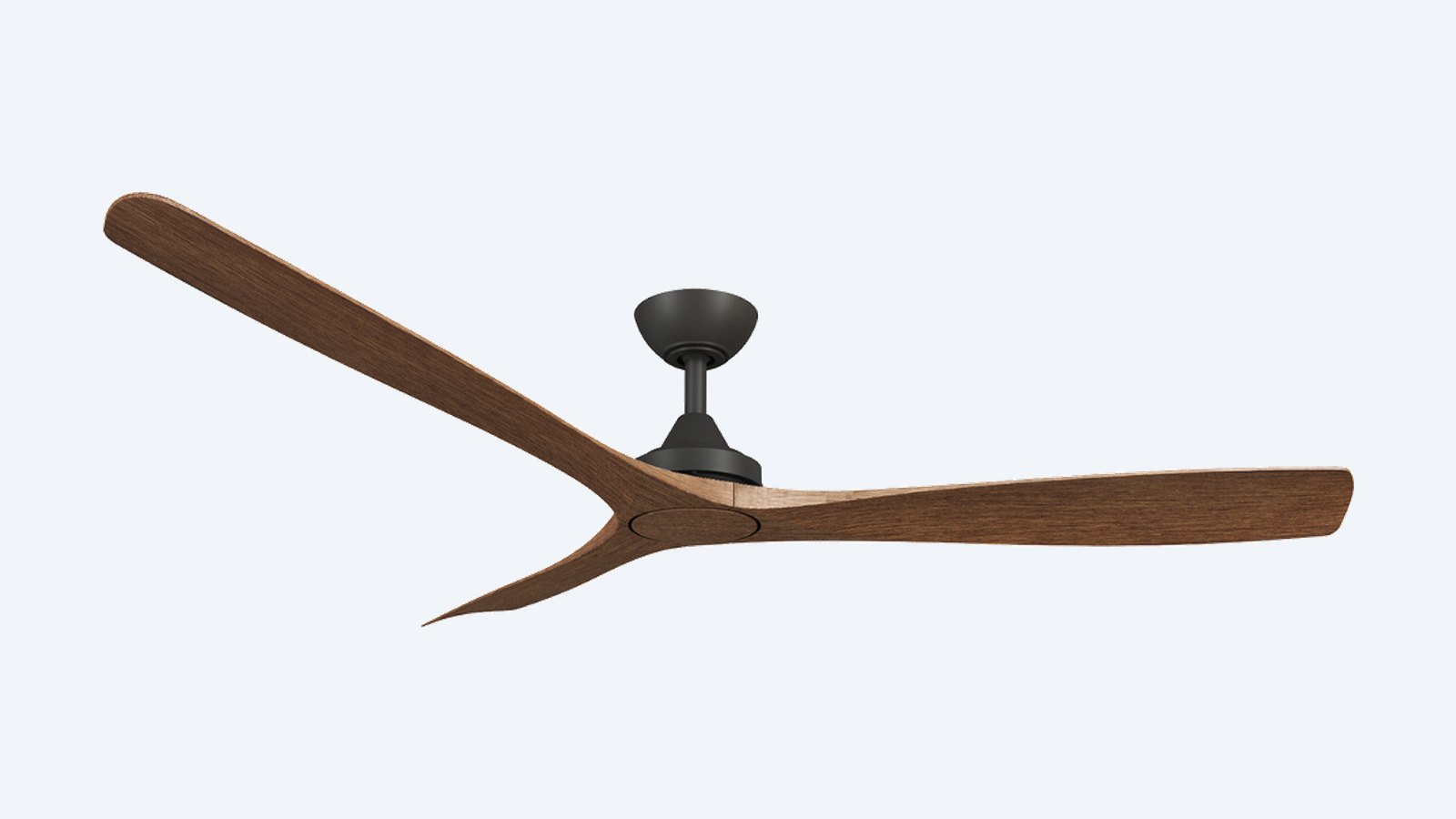 ThreeSixty Spitfire DC 60" (152cm) Ceiling Fan, black motor with Koa timber-look blades