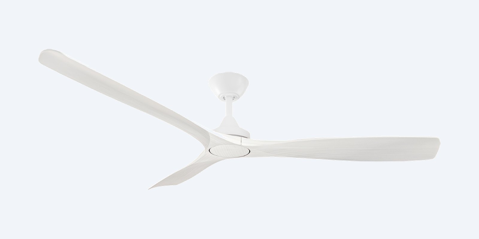 ThreeSixty Spitfire DC 60" with matte white motor and white wash blades