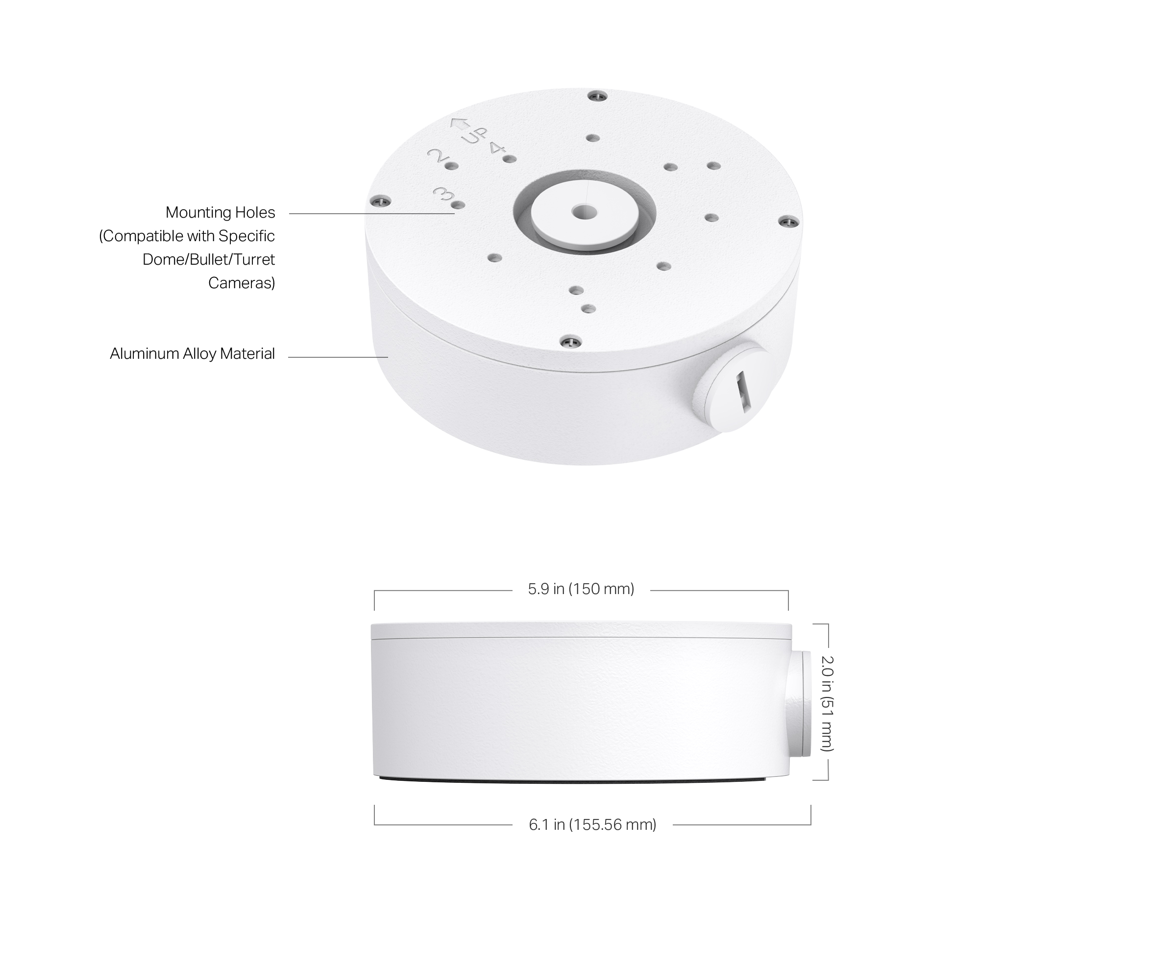 VJB-305 dimensions 155.56 x 150 x 51 mm
