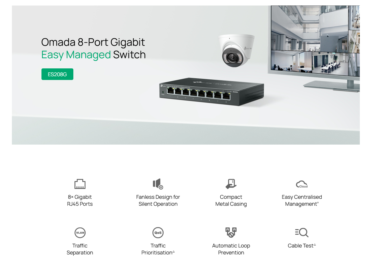 TP-Link Omada ES208G 8-Port Gigabit Easy Managed Switch