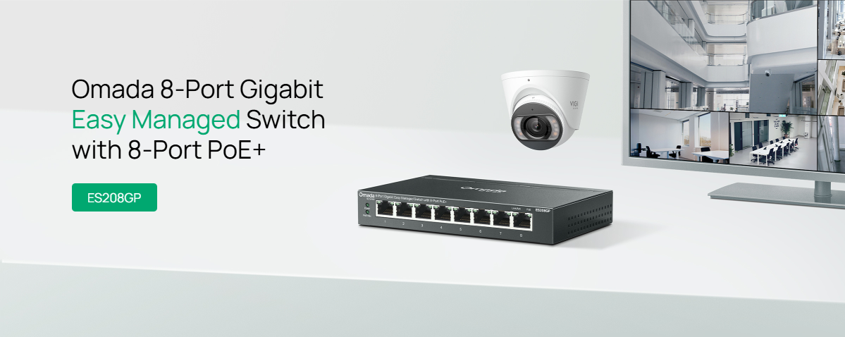 TP-Link Omada ES208GP 8-Port Gigabit Easy Managed PoE+ Switch