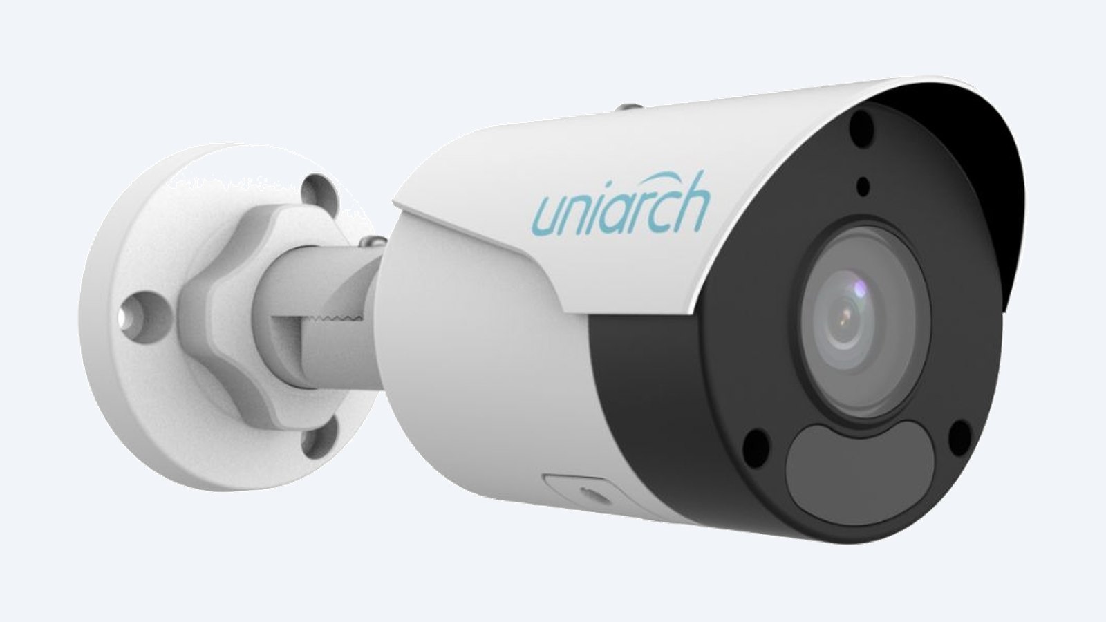 Uniarch IPC-B1E6-AF28K 6MP bullet camera on its wall bracket
